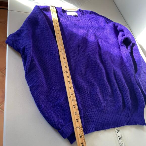 Vintage Peruvian Connection Purple Knit Sweater 100% Alpaca Hand Made in Peru XL - Picture 7 of 8